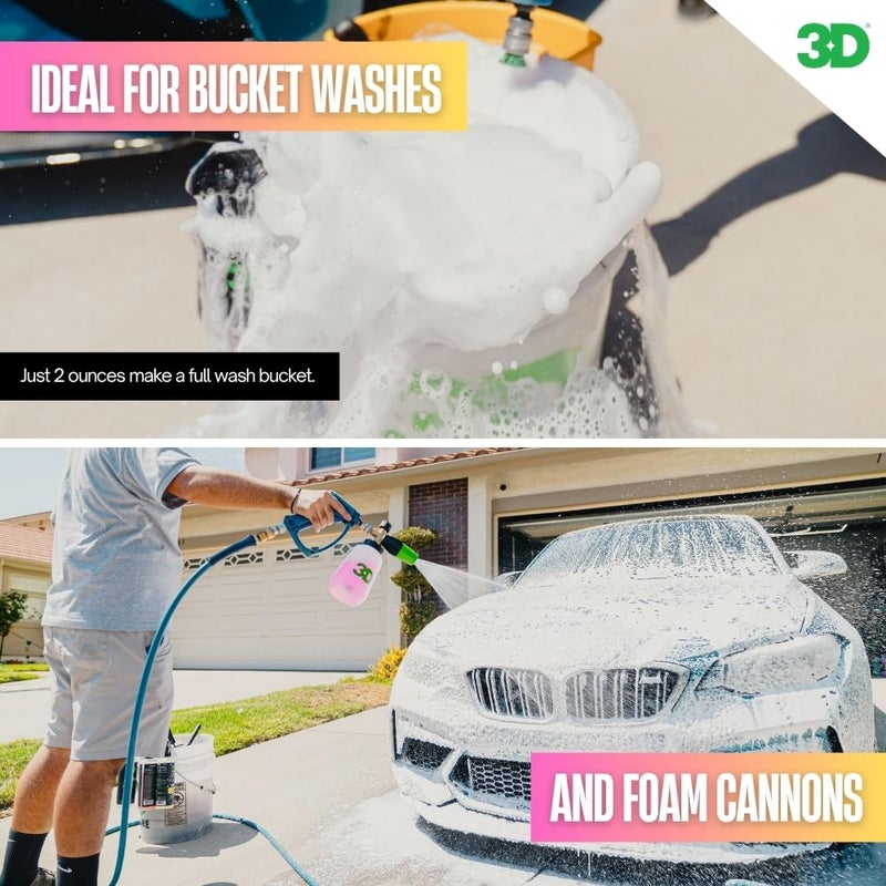 3D Pink Car Soap â€“ 1 Gallon |pH Neutral Car Wash Soap with High Suds & Cherry Scent | Scratch-Free, High Gloss Shine | Safe on Wax & Sealants | Weekly Car Care - Image 4